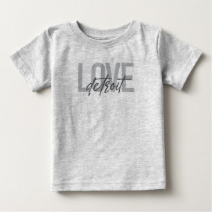 Camiseta Para Bebê Moderno, simples, legal, design urbano Amo Detroit