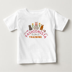 Camiseta Para Bebê Modista em Treinamento Estilo Vintage Flores