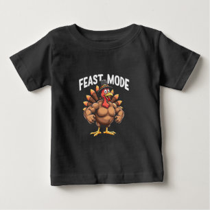 Camiseta Para Bebê Modo banquete Engraçado Ação de Graças à Refeição