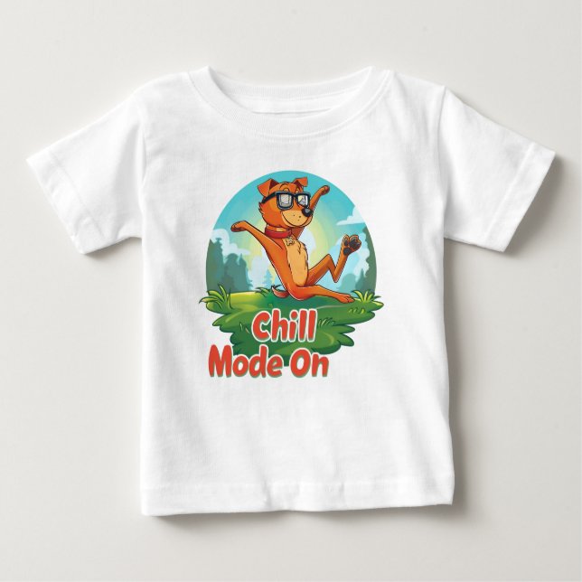 Camiseta Para Bebê Modo Chill Dog (Frente)
