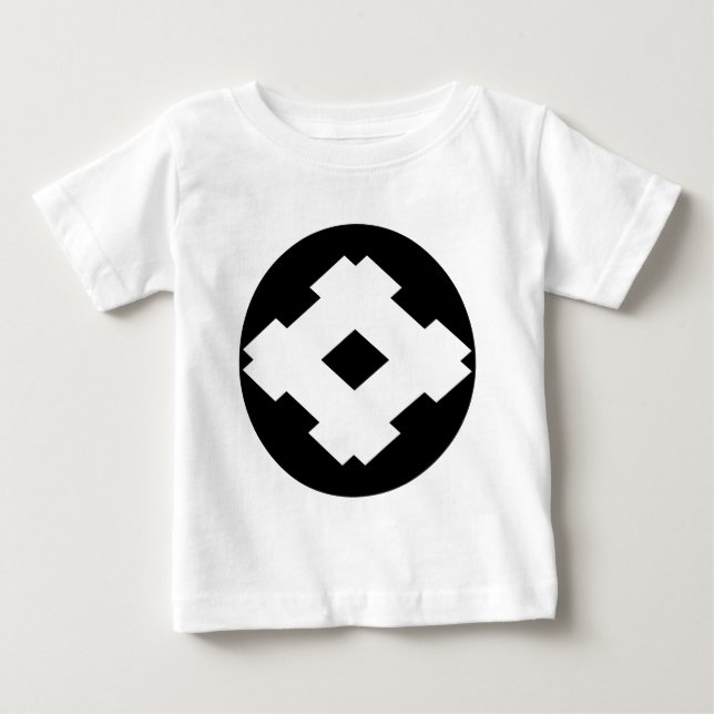 Camiseta Para Bebê Moldura de poço rômbico em bolo de arroz (Frente)