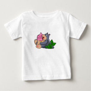 Camiseta Para Bebê Mole com sorvete Waffle