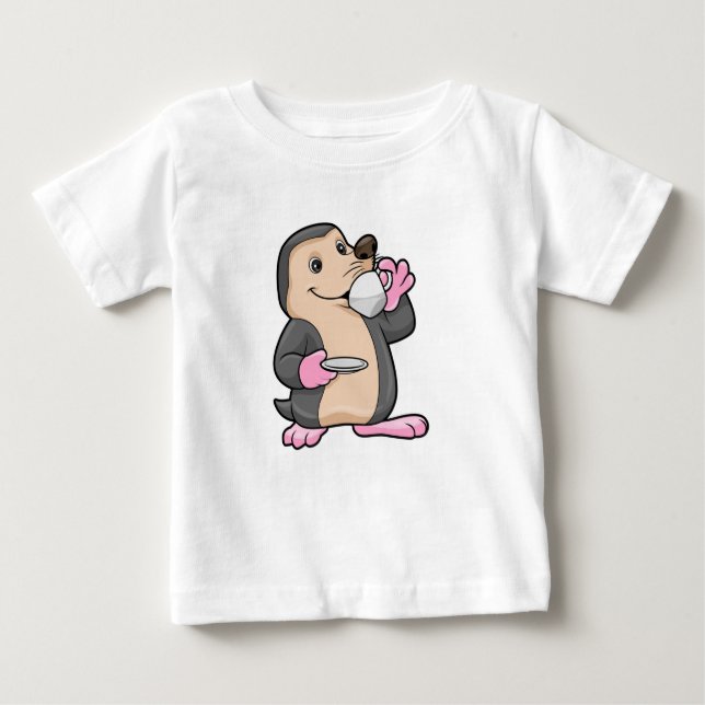 Camiseta Para Bebê Mole com Taça de Café e Saucer (Frente)