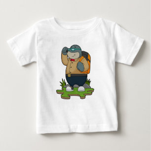 Camiseta Para Bebê Mole como Hiker com Backpack