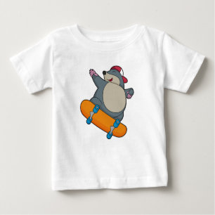 Camiseta Para Bebê Mole como skater com skate