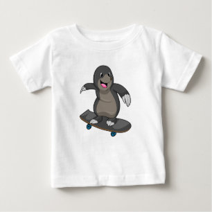 Camiseta Para Bebê Mole como skater com skate
