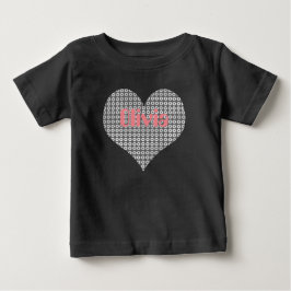 Camiseta Para Bebê Moletom Coração Doce Nome Personalizado