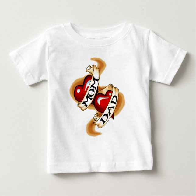 Camiseta Para Bebê Mom 'n Dad (Frente)