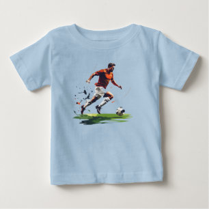 Camiseta Para Bebê Momento de gol de futebol Ação Foto