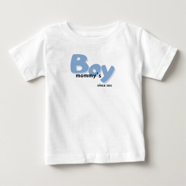 Camiseta Para Bebê  Mommy's boy since  (Frente)