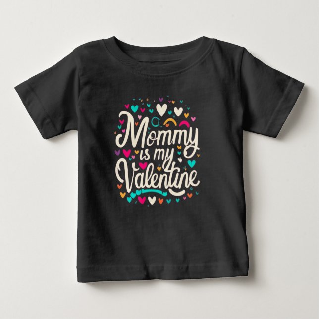Camiseta Para Bebê Mommy's Valentine (Frente)