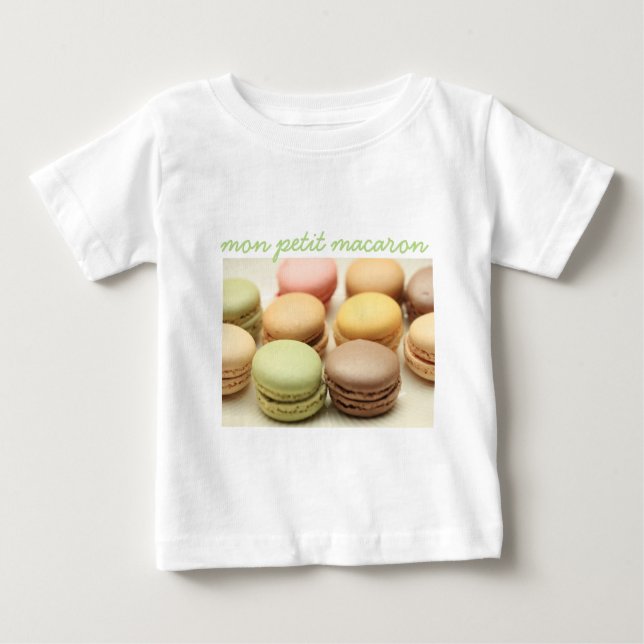 Camiseta Para Bebê Mon petit macaron (Frente)
