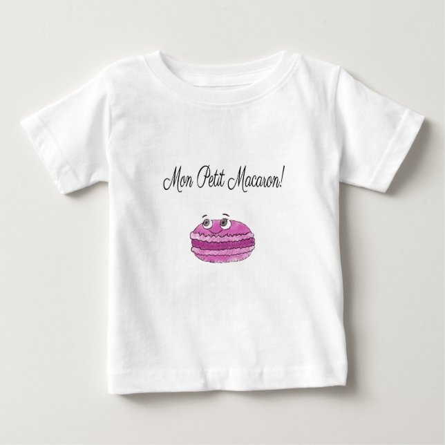 Camiseta Para Bebê Mon Petit Macaron (Frente)