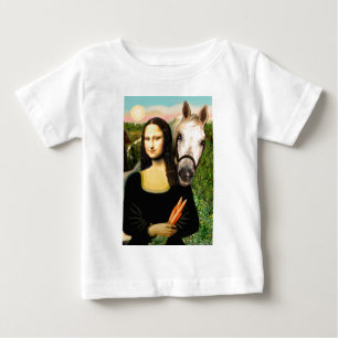 Camiseta Para Bebê Mona Lisa e seu Cavalo Árabe