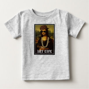 Camiseta Para Bebê Mona Lisa Thug Life Art Life