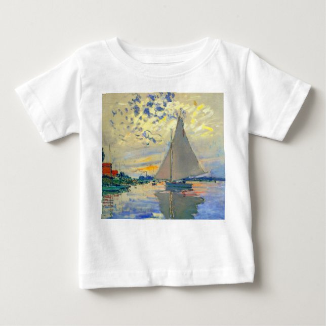 Camiseta Para Bebê Monet Sailboat no Le Petit-Gennevilliers (Frente)