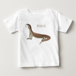 Camiseta Para Bebê Monitor de desenho de lagarto