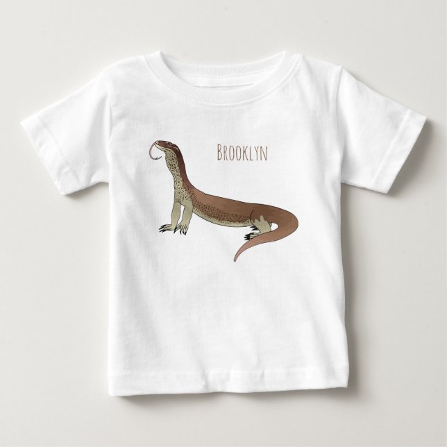 Camiseta Para Bebê Monitor de desenho de lagarto (Frente)
