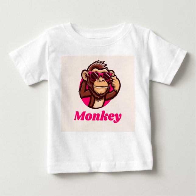 Camiseta Para Bebê monkey cool baby t shirt (Frente)