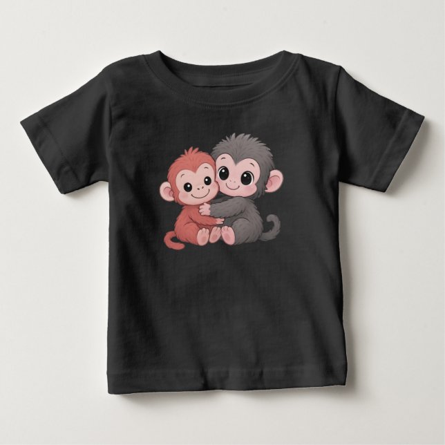 Camiseta Para Bebê Monkey Punch Crianças (Frente)