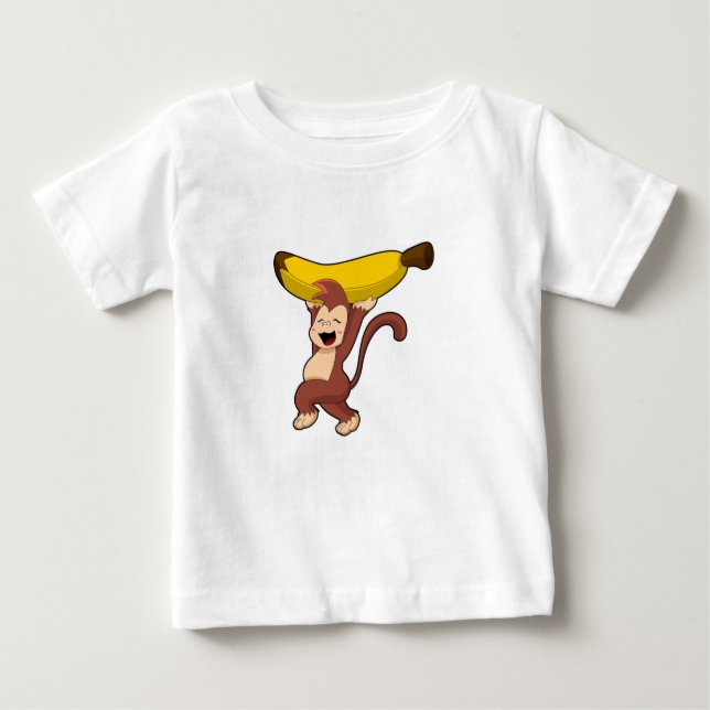 Camiseta Para Bebê Monkey with Banana (Frente)