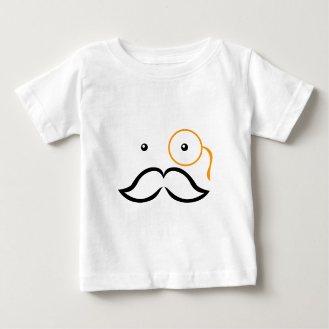 Camiseta Para Bebê Monocórdio e bigode (Frente)