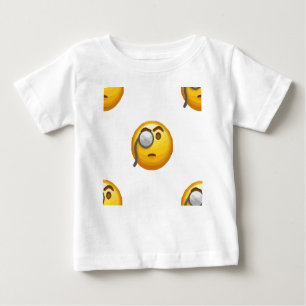 Camiseta Para Bebê monóculo emoji