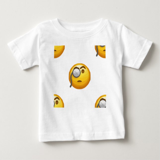 Camiseta Para Bebê monóculo emoji (Frente)