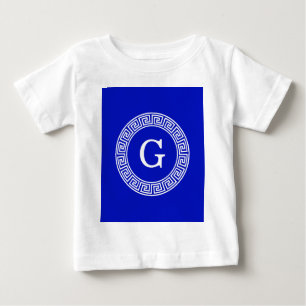 Camiseta Para Bebê Monograma chave grego da inicial do quadro de Rnd