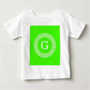 Camiseta Para Bebê Monograma chave grego da inicial do quadro de Rnd