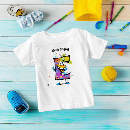 Camiseta Para Bebê Monograma Colorido E – Design Divertido e Personal