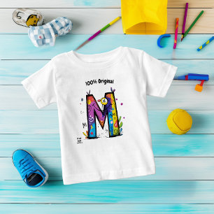 Camiseta Para Bebê Monograma Colorido M – Design Divertido e Personal