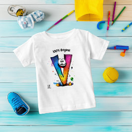 Camiseta Para Bebê Monograma Colorido V – Design Divertido e Personal