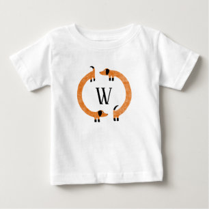 Camiseta Para Bebê Monograma de Enchimento Engraçado