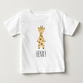 Camiseta Para Bebê Monograma de girafa, moderno fofo