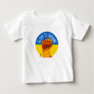 Camiseta Para Bebê Monograma de resistência do pavilhão da Ucrânia