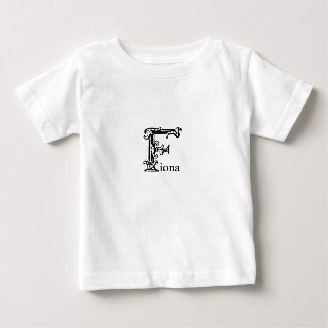 Camiseta Para Bebê Monograma do rico: Fiona (Frente)