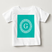 Monograma Inicial do Quadro-Chave Grego Teal What