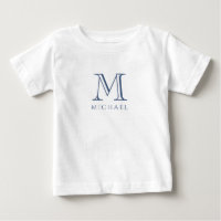 Monograma Inicial Nome Azul Marinho Menino 