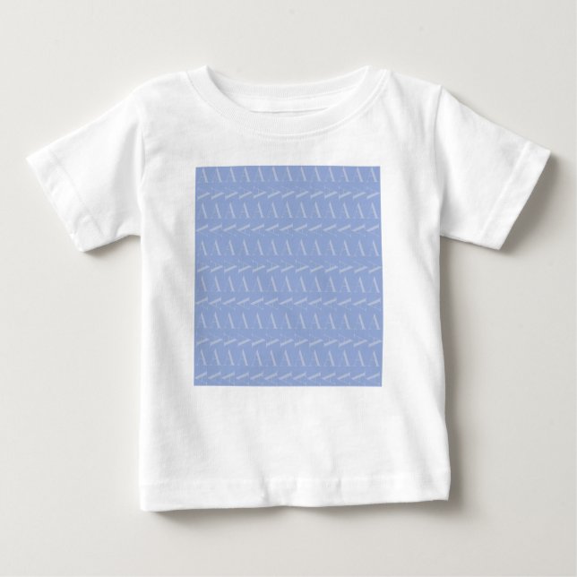 Camiseta Para Bebê Monograma - Letra inicial A, azul (Frente)
