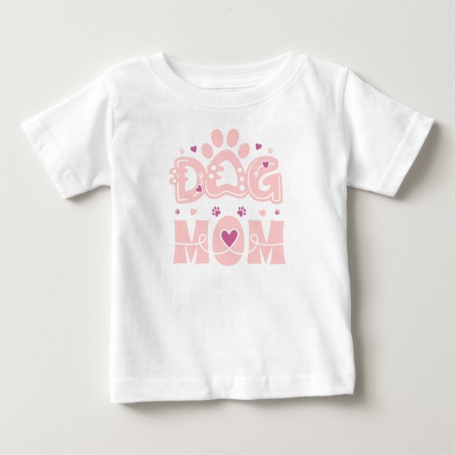 Camiseta Para Bebê Monograma MÍNIMA de MÃE DE CACHORRO (Frente)