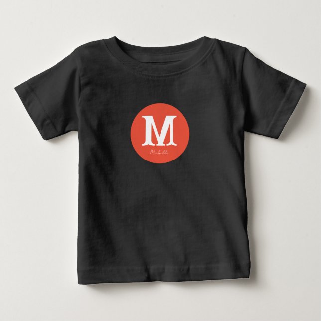 Camiseta Para Bebê Monograma mínimo sunset (Frente)