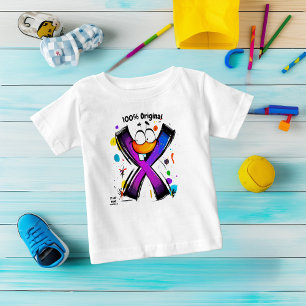 Camiseta Para Bebê Monograma X Colorido – Design Divertido e Personal