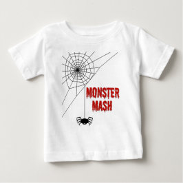 Camiseta Para Bebê Monster Mash Halloween Teia de Aranha