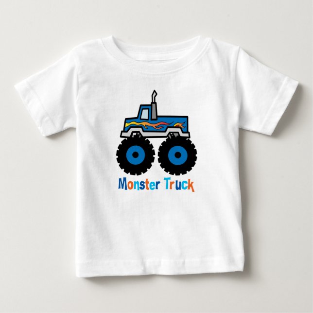 Camiseta Para Bebê Monster Truck (Frente)