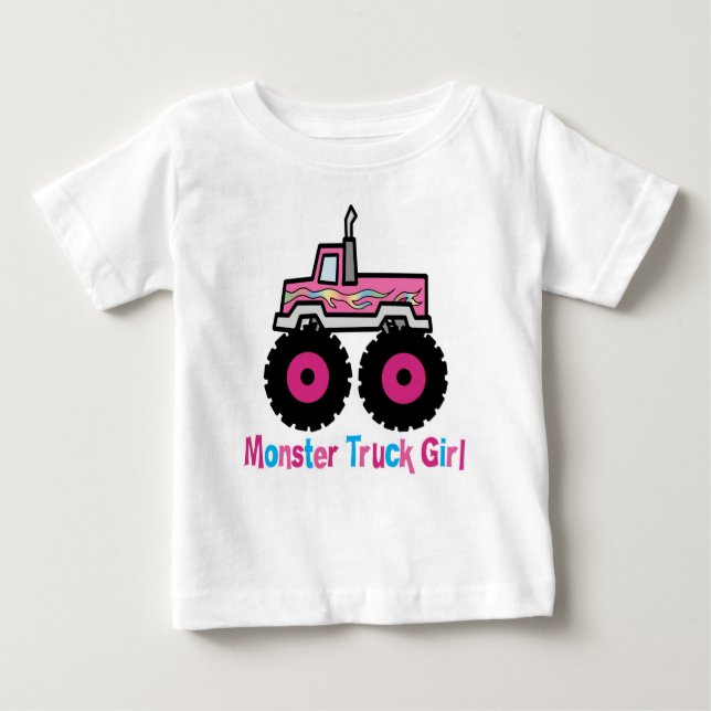 Camiseta Para Bebê Monster Truck (Frente)