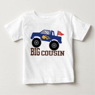 Camiseta Para Bebê Monster truck grande do primo