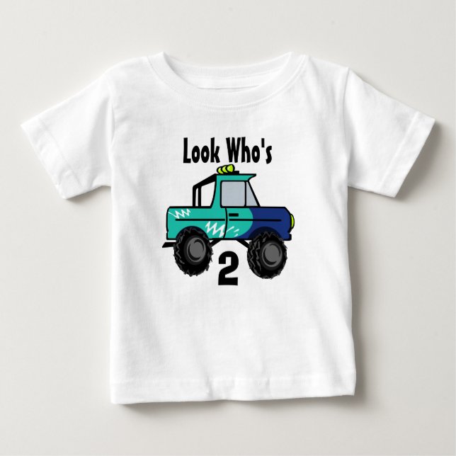 Camiseta Para Bebê Monster Truck/ Olha Quem, 2 (Frente)