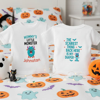 Camiseta Para Bebê Monstrinho da Mamãe Halloween Divertido