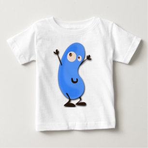 Camiseta Para Bebê Monstro azul bonito do feijão